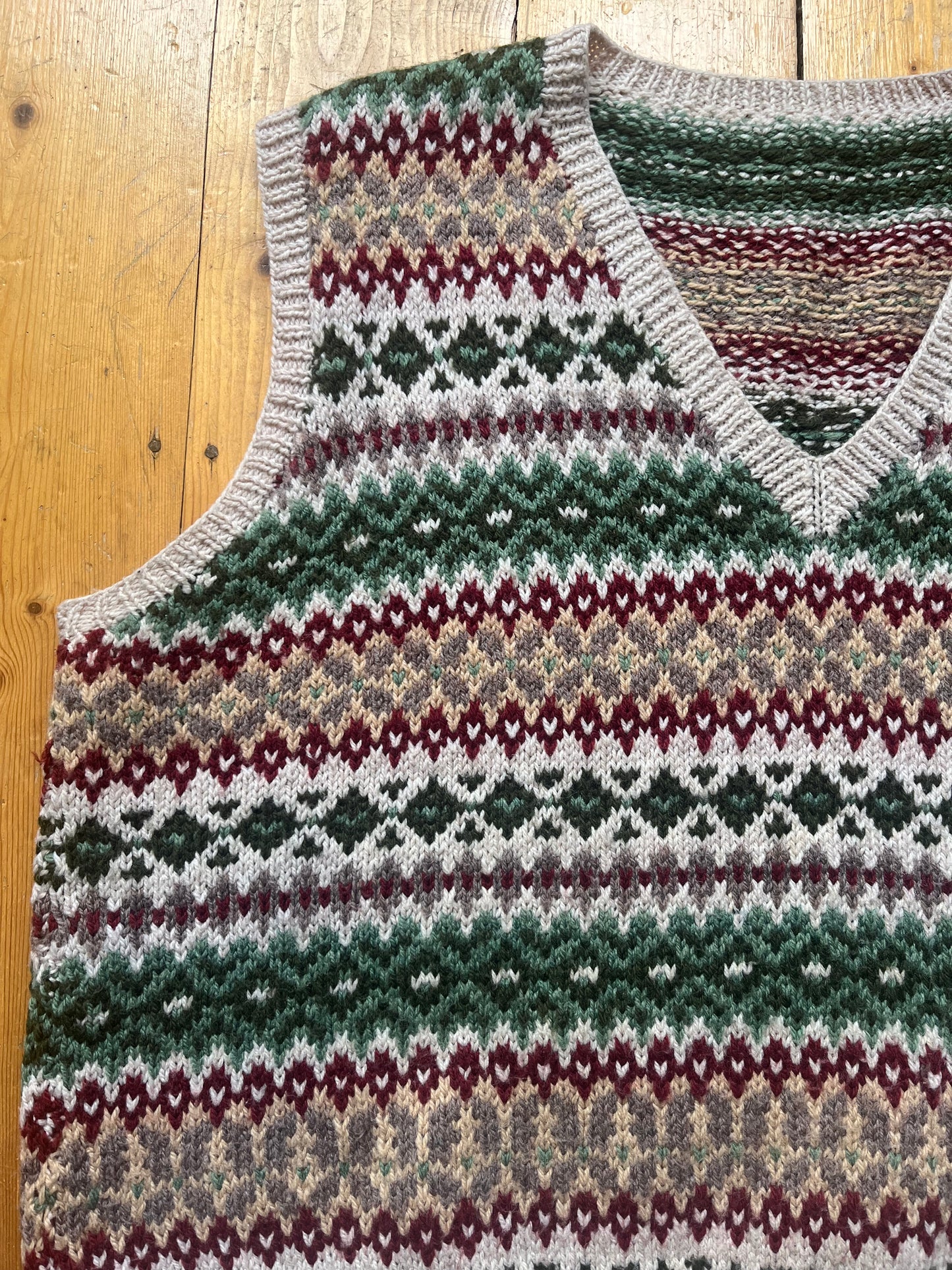 1970s Wool Fairisle Tank Top - Size Large