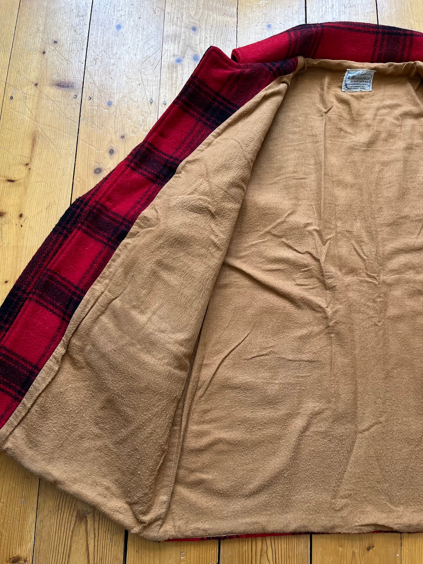 1960s Montgomery Ward Westernfield Wool Plaid Coat - Size Medium/Large