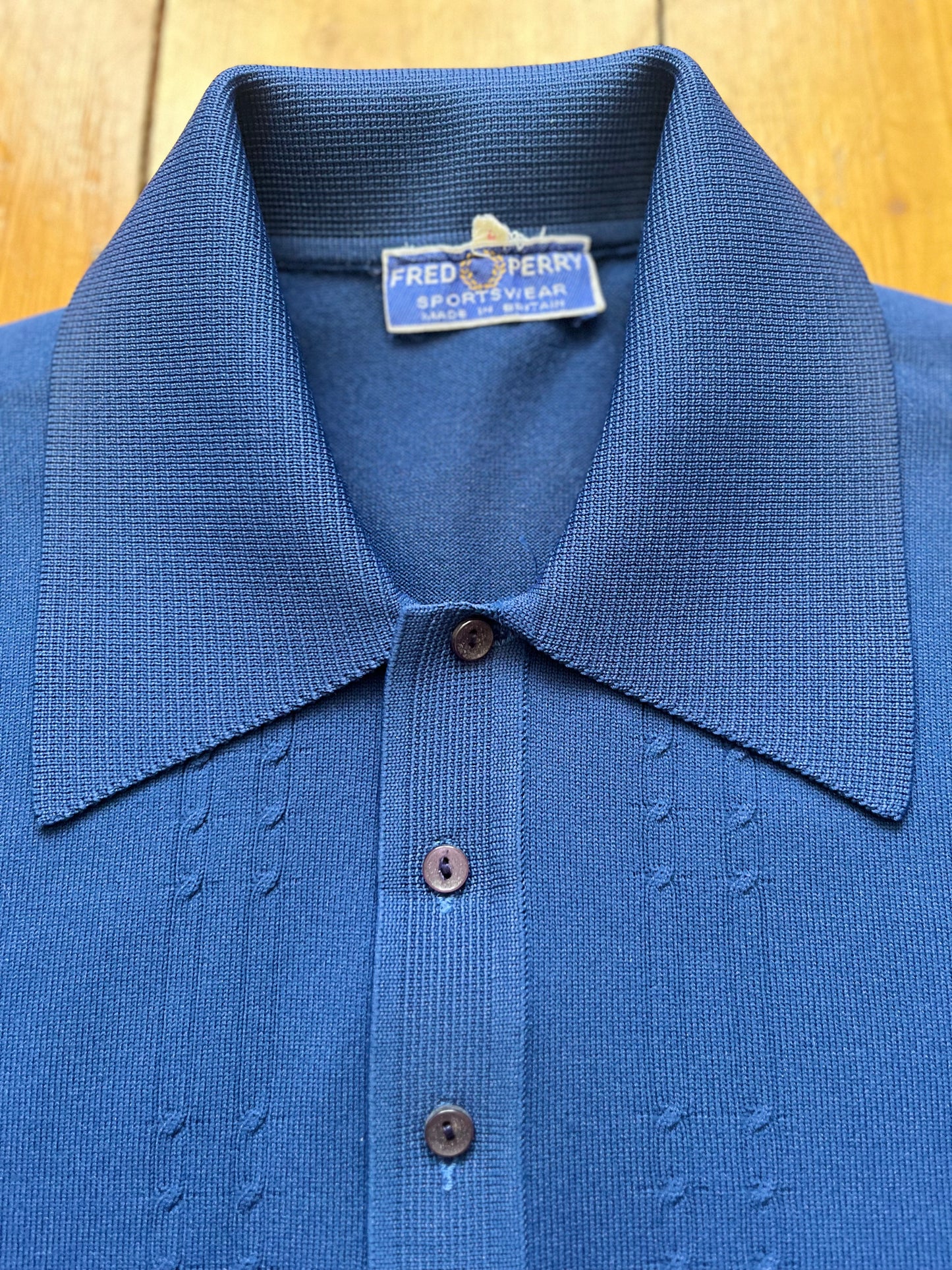 1970s Fred Perry Long Sleeve Polo Top - Size Medium