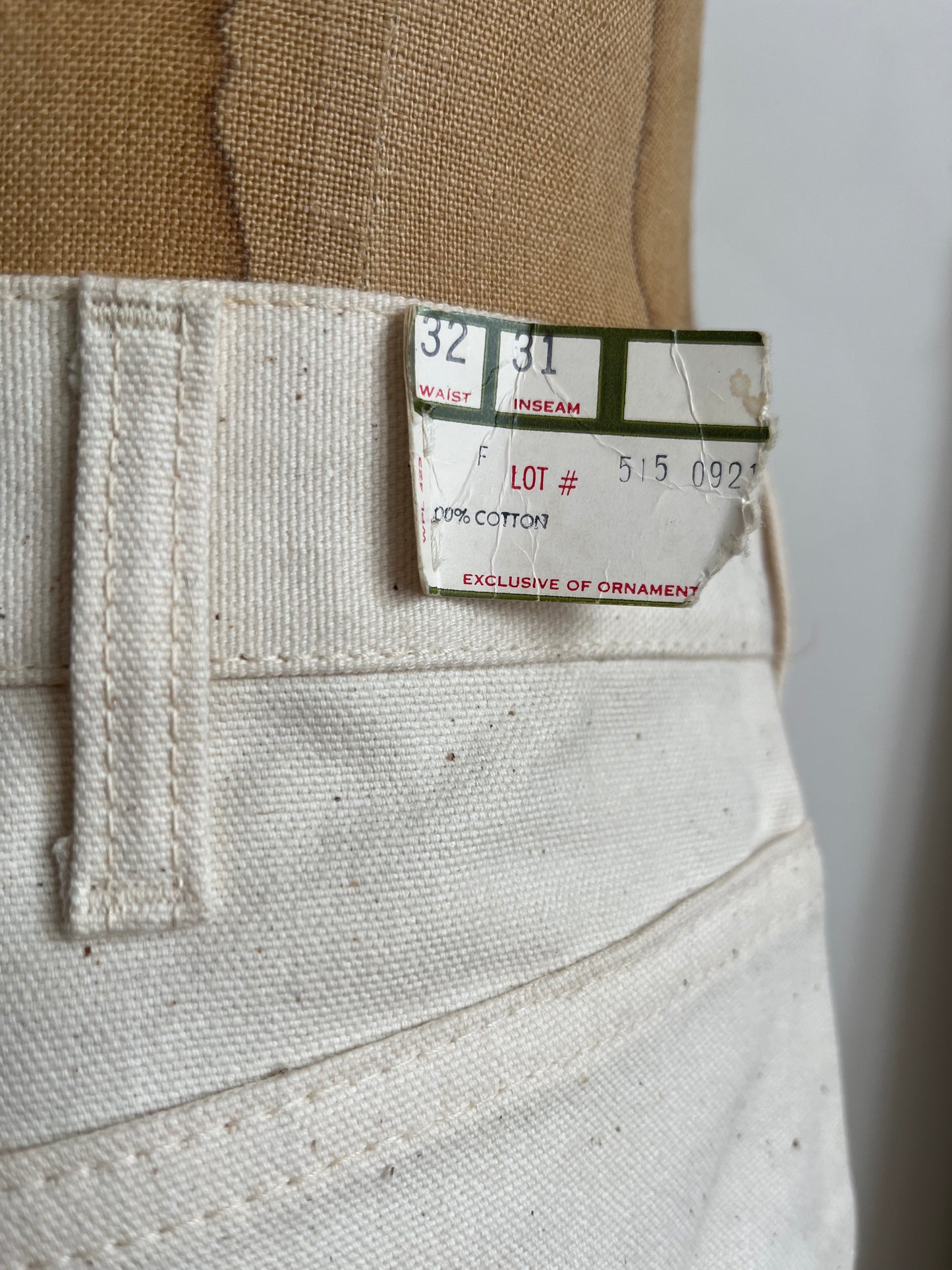 1960s Levi’s Dead-stock Canvas Spikes with Talon Zip 32 Inch Waist