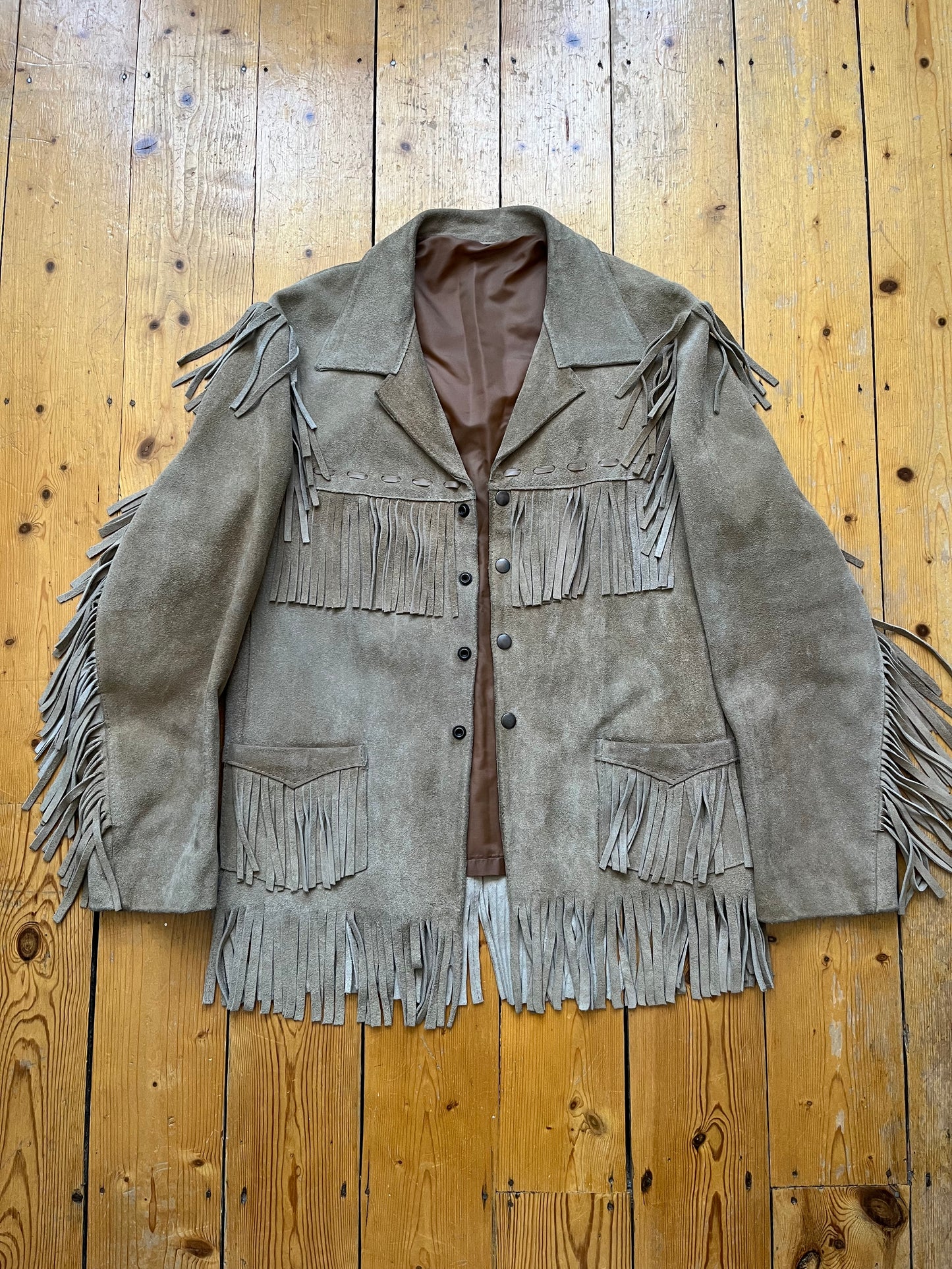 1960s/70s Western Fringe Suede Jacket - Size Small/Medium