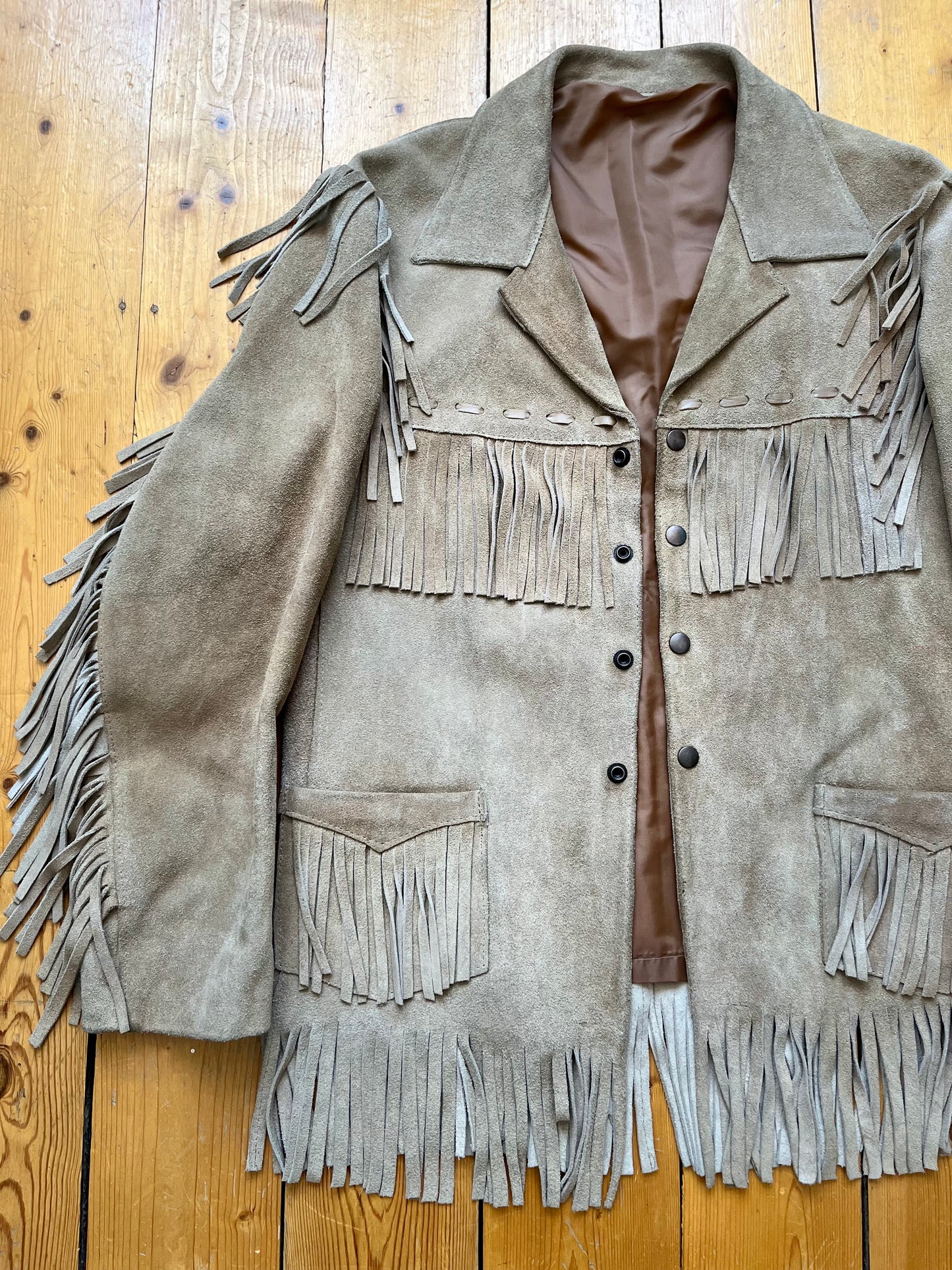 1960s/70s Western Fringe Suede Jacket - Size Small/Medium