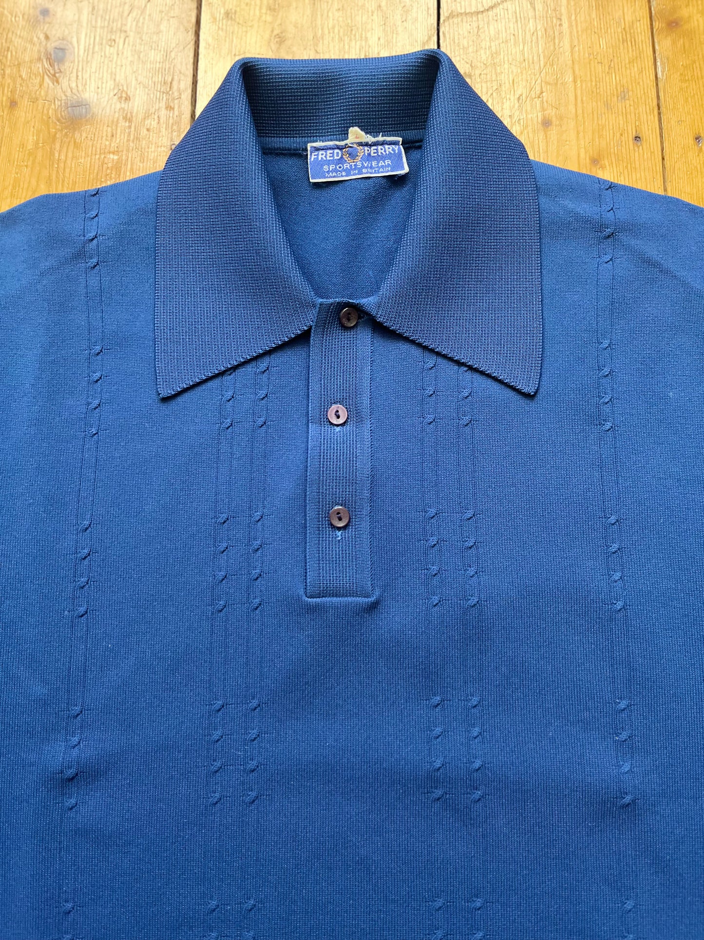 1970s Fred Perry Long Sleeve Polo Top - Size Medium