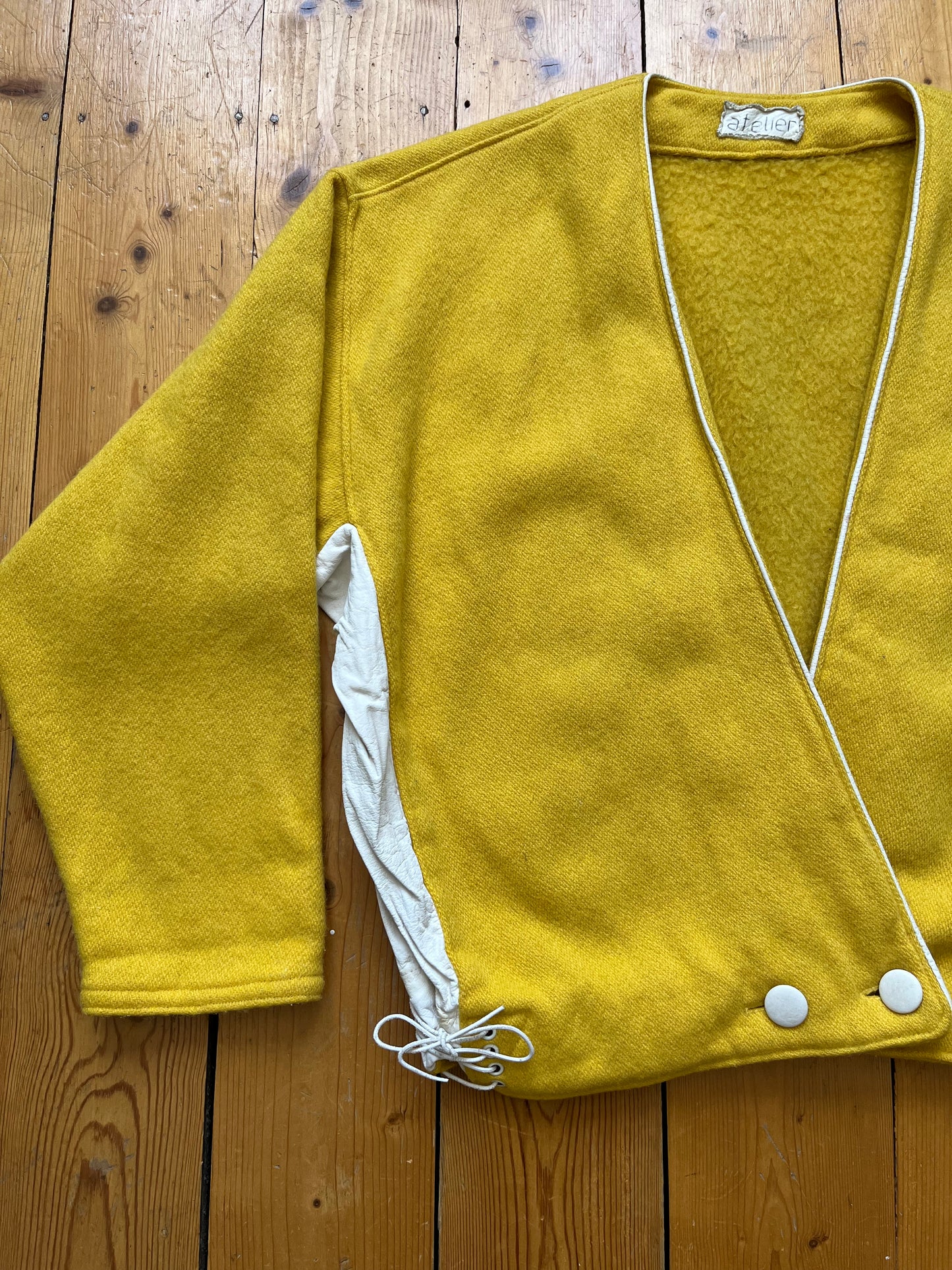 1960s Yellow Varsity Cardigan - Size Medium