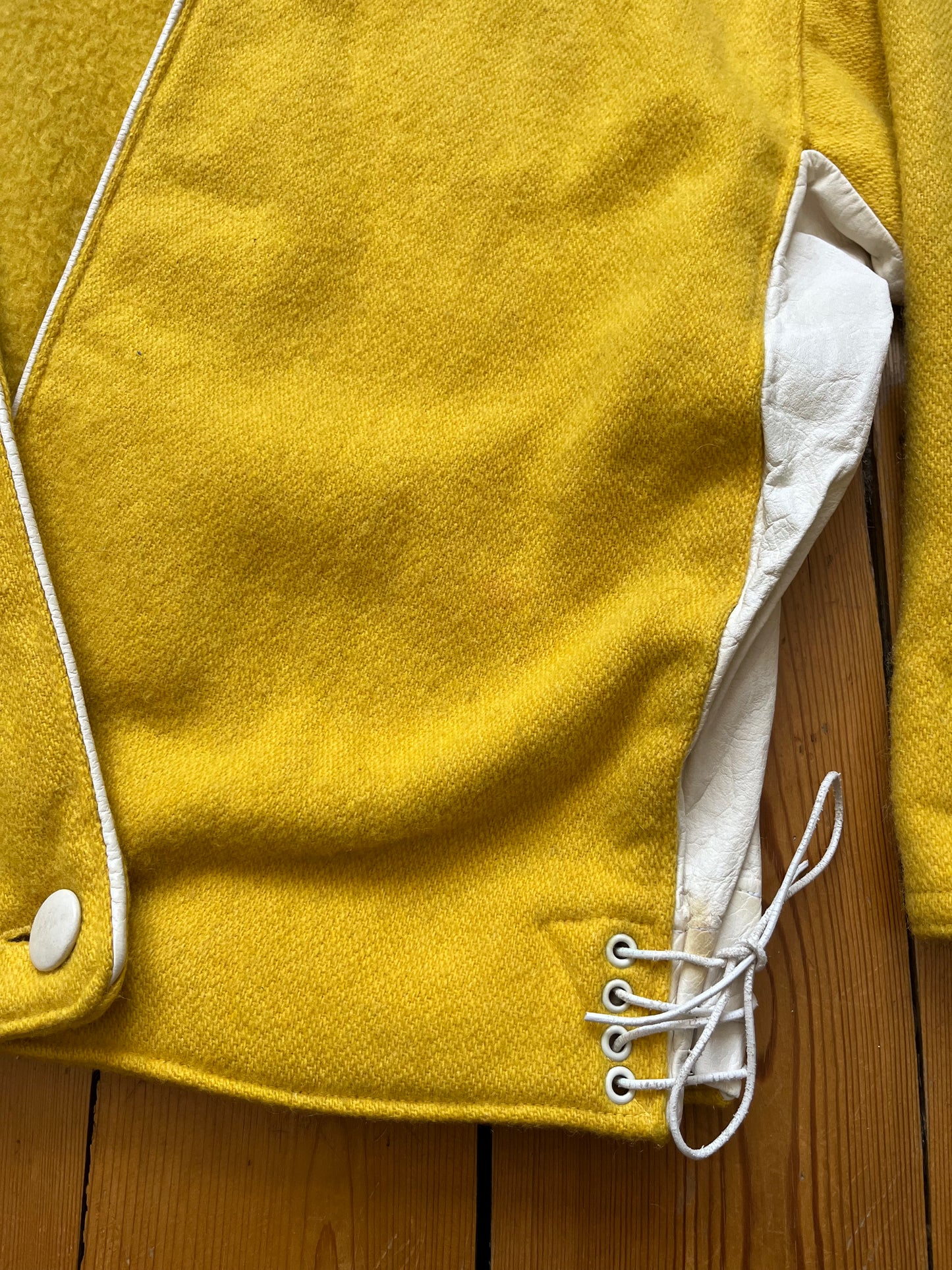 1960s Yellow Varsity Cardigan - Size Medium